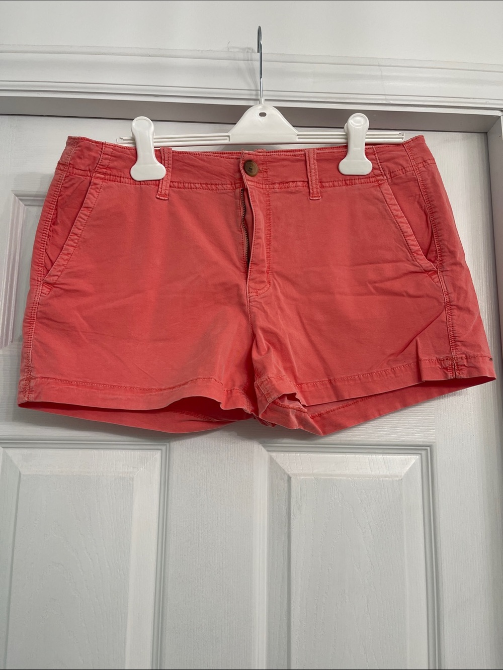 American Eagle Outfitters Coral Pink Denim-Style Shorts
